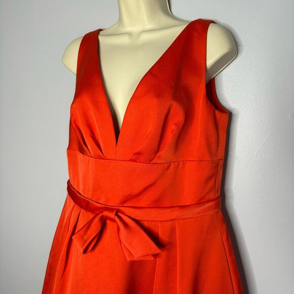 ESCADA Dalarina V Neck Mini Dress Fit and Flare Red Gladiola Elegant M - Picture 7 of 16